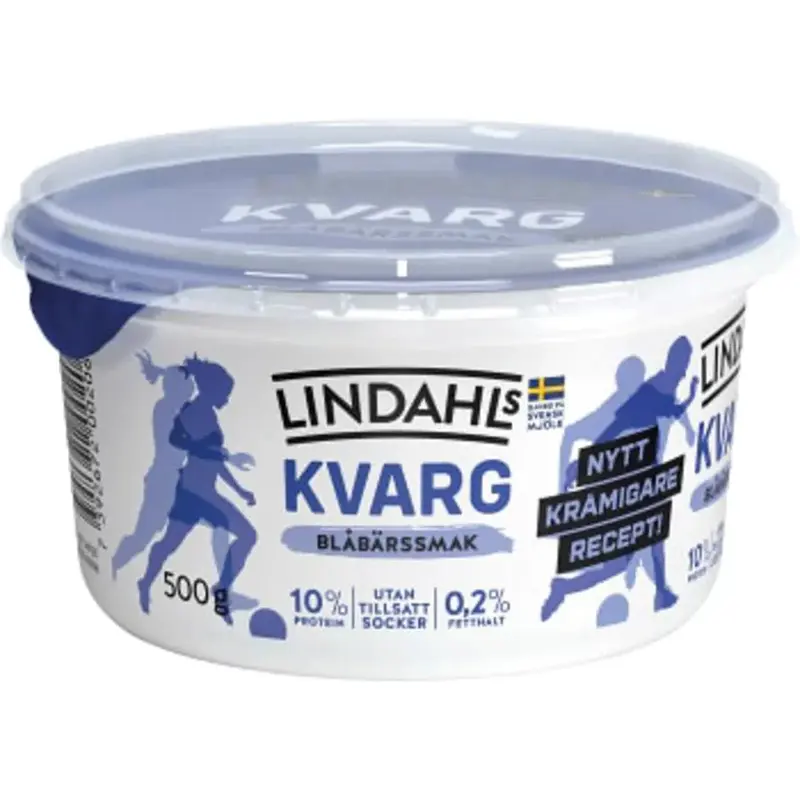 Lindahls Kvarg Blåbär 0,2% - Quark Blueberry 0.2%- 500 g