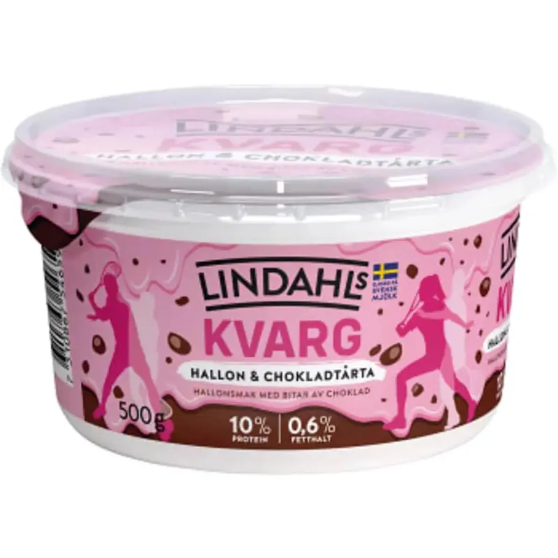 Lindahls Kvarg Hallon & Chokladtårta 0,6% - Quark Raspberry & Chocolate Cake 0.6% - 500 g