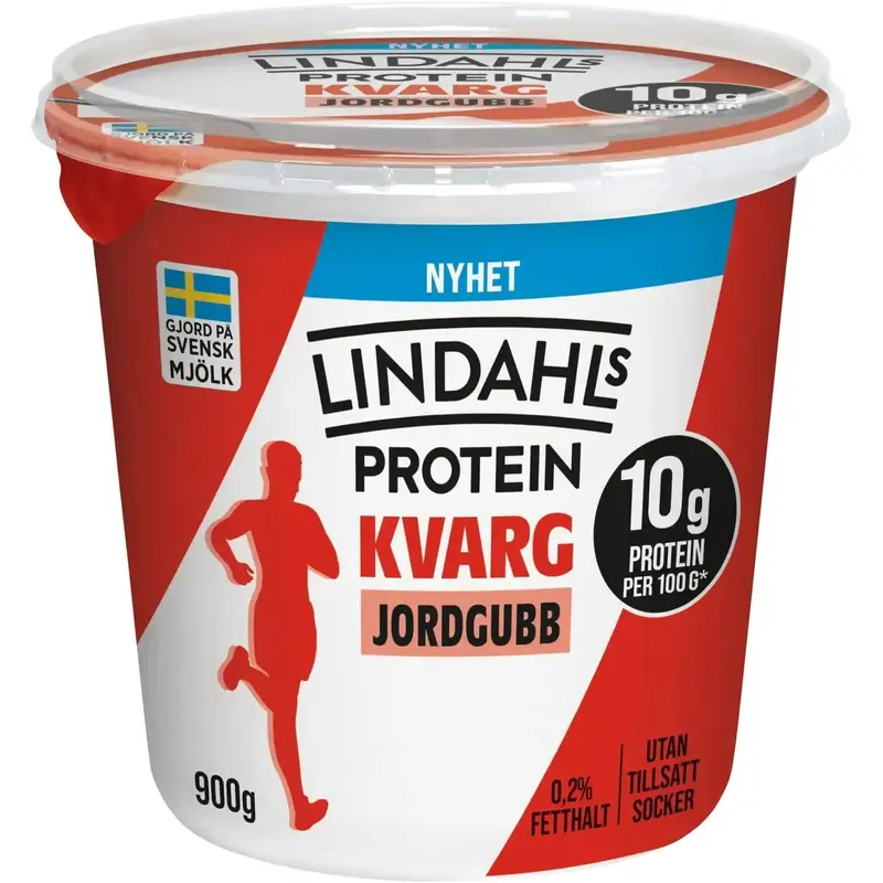 Lindahls Proteinkvarg Jordgubb 0,2% - Protein Quark Strawberry 0.2% - 900g