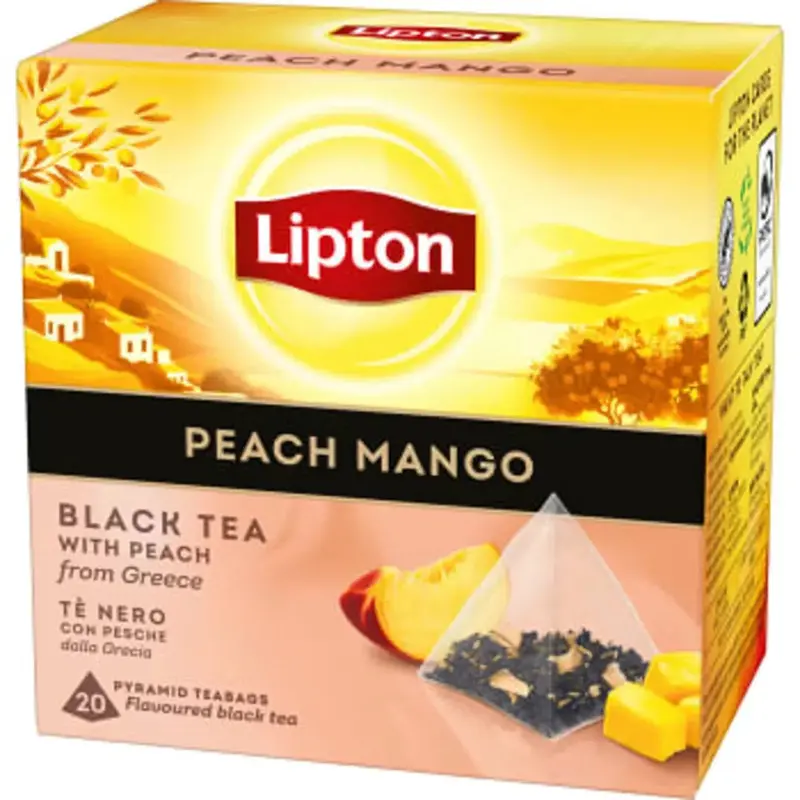 Lipton Te Svart Peach mango Pyramid - Peach mango Pyramid - 20p