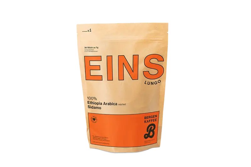 LUNGO Bergen Kaffee EINS E.S.E. Kaffeeportionen 44mm