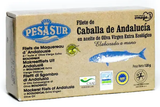 Makrelenfilets aus Andalusien in Bio EVOO, 120 gr
