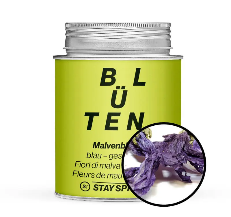 Malvenblüten blau geschnitten