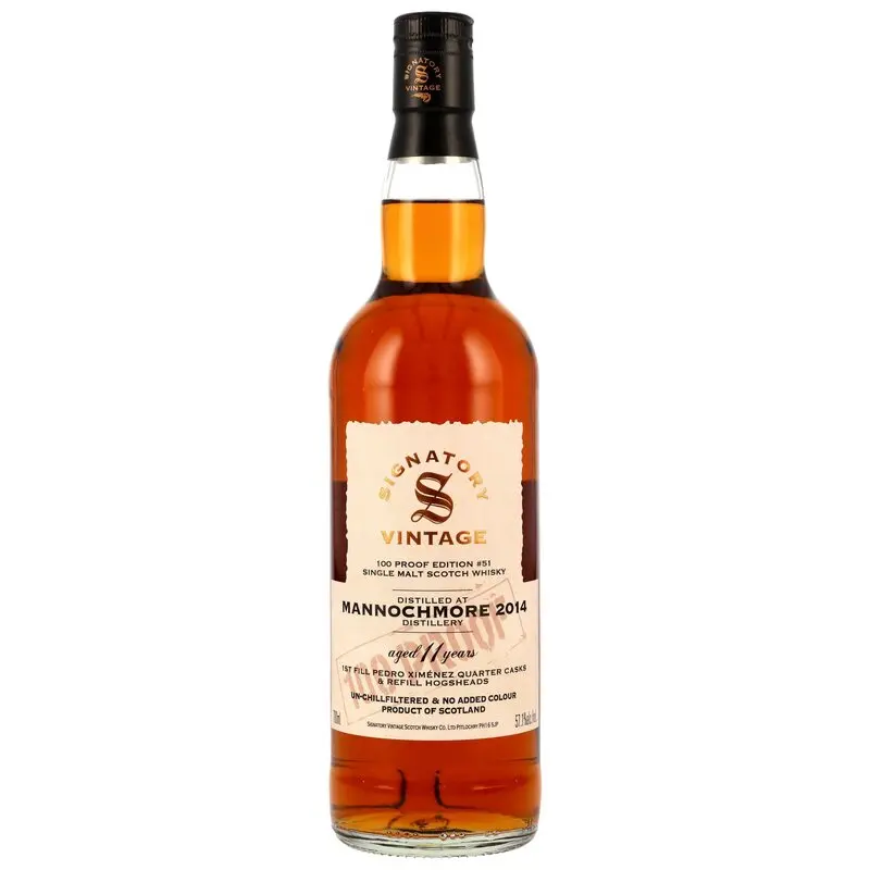 Mannochmore 2014/2025 - 11 y.o. - 1st Fill & Refill PX Sherry Casks - Signatory 100 PROOF Edition #51