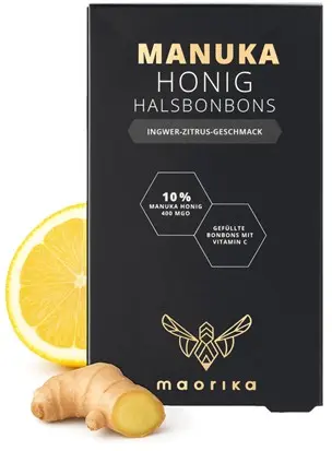 Manuka Halsbonbons - Ingwer Zitrus