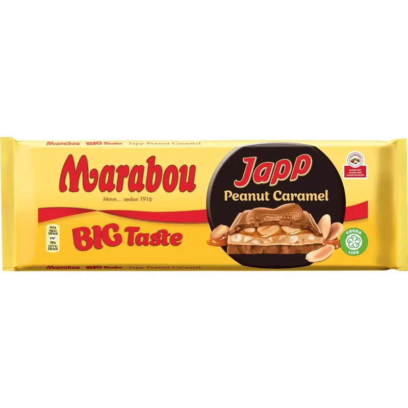 Marabou Choklad Big taste Japp Peanut caramel - Big Taste Japp Peanut Caramel Chocolate - 276g