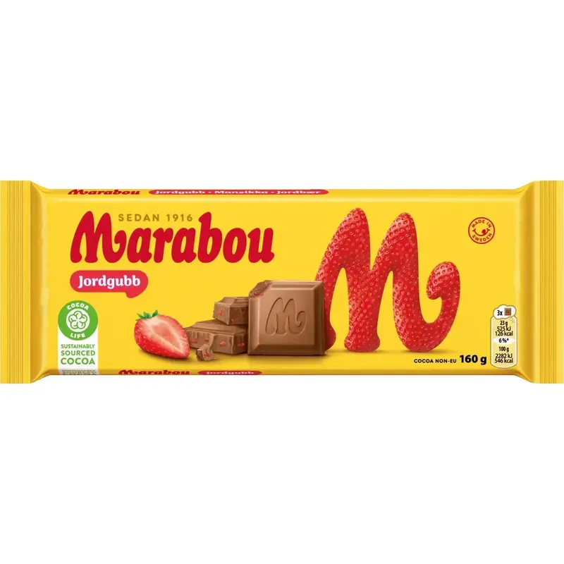 Marabou Chokladkaka Jordgubb - Chocolate Cake Strawberry - 160 g