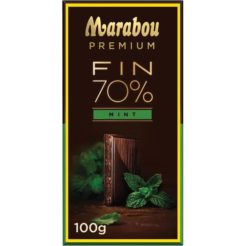 Marabou Chokladkaka Premium 70% Cocoa Mint - Chocolate bar Premium 70% Cocoa Mint - 100g