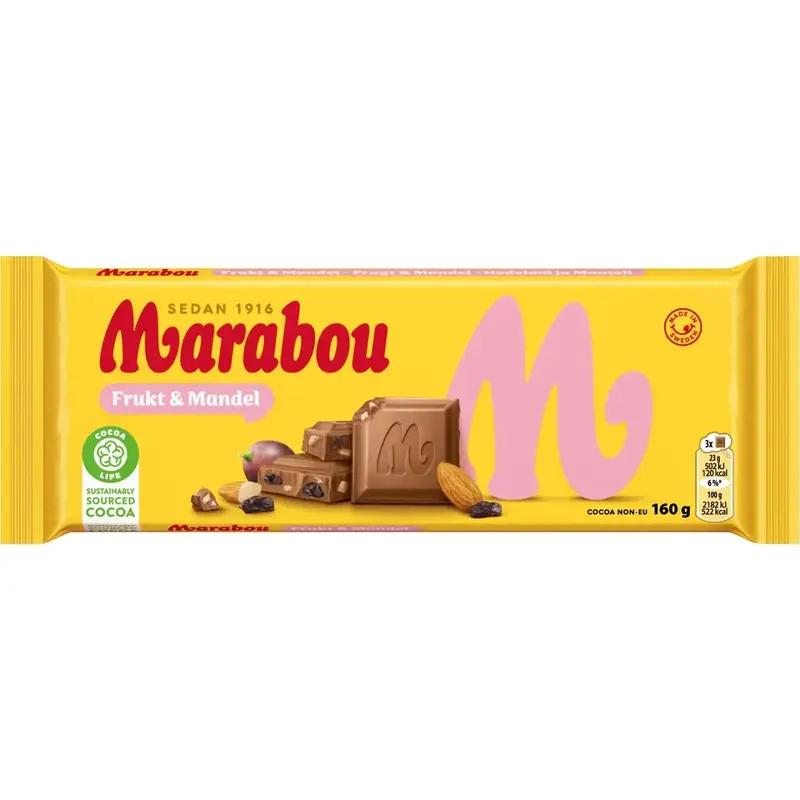 Marabou Frukt & Mandel - Fruit & Almonds Chocolate 160 g