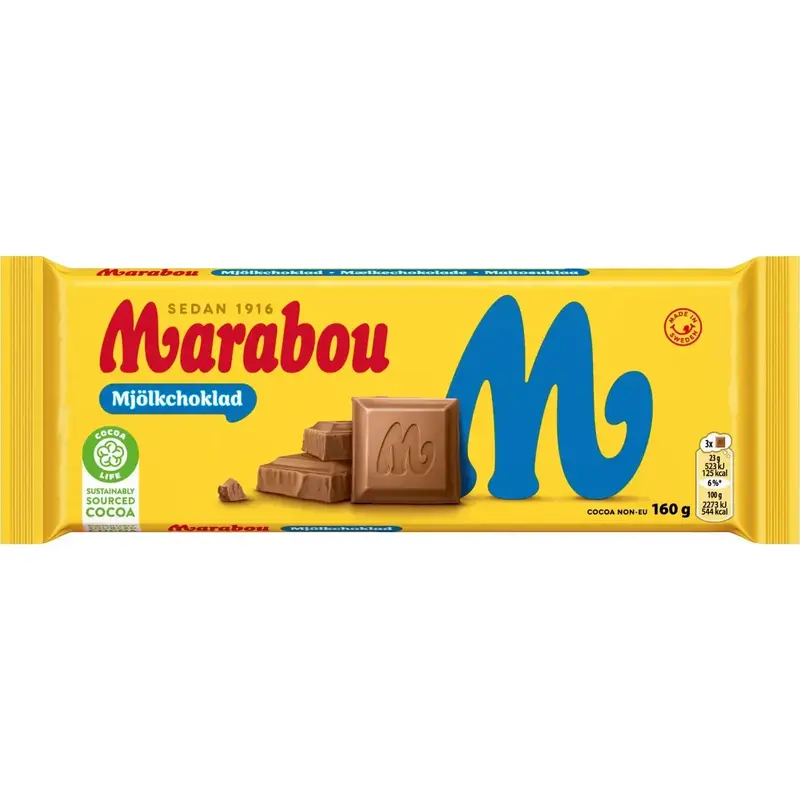 Marabou Mjölkchoklad - Milk Chocolate 160 g