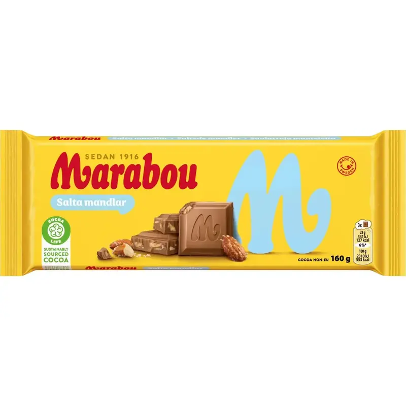 Marabou Salta Mandlar - Salty Almond Chocolate 160 g