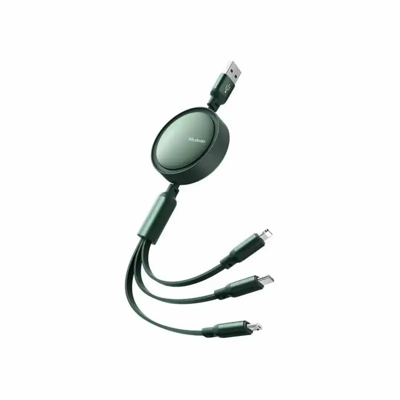 Mcdodo 3in1 USB zu USB-C / Lightning / Micro USB Kabel, 3.5A, 1.2m (grün)
