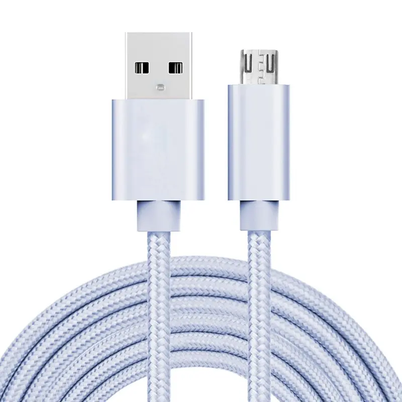 Micro-USB Ladekabel 3m Silber Schnellladekabel