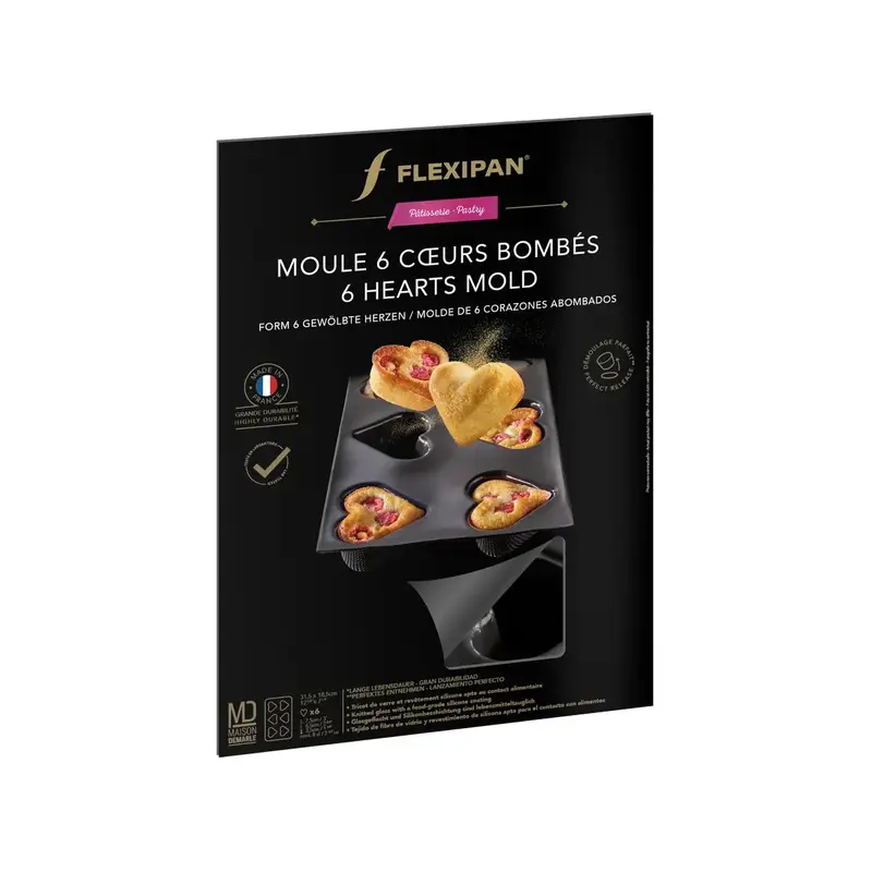 Moule 6 cœurs bombés