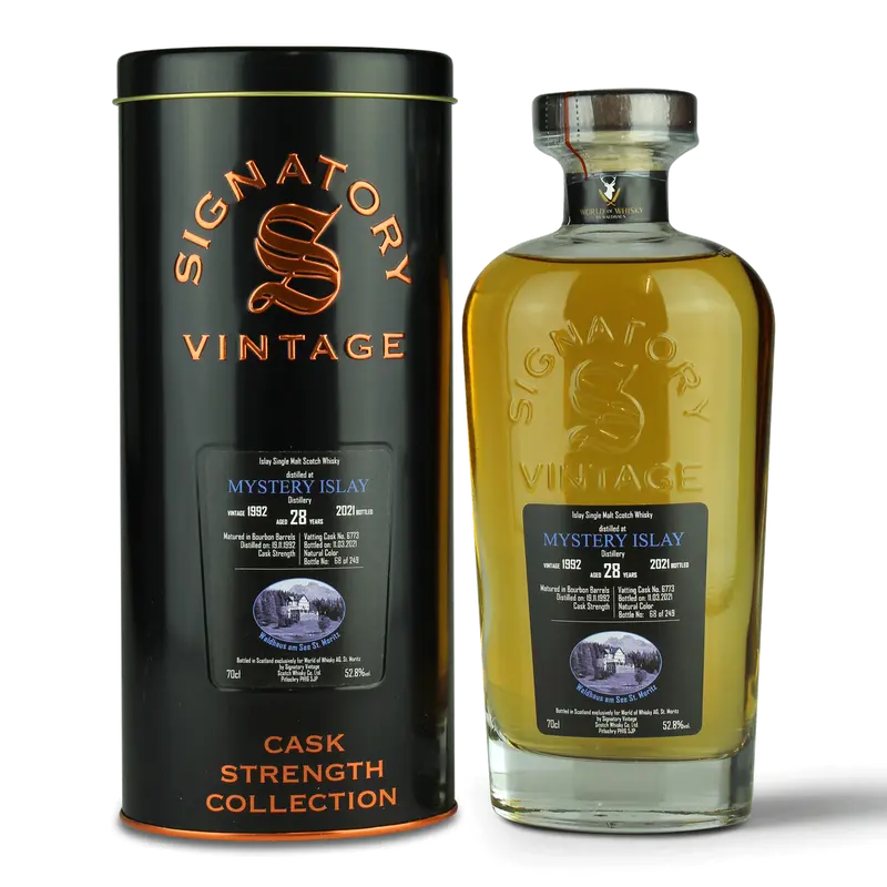 Mystery Islay - 1992 - 2021 - 28y - Bourbon Barrels - Cask Strength Collection - Waldhaus am See Label