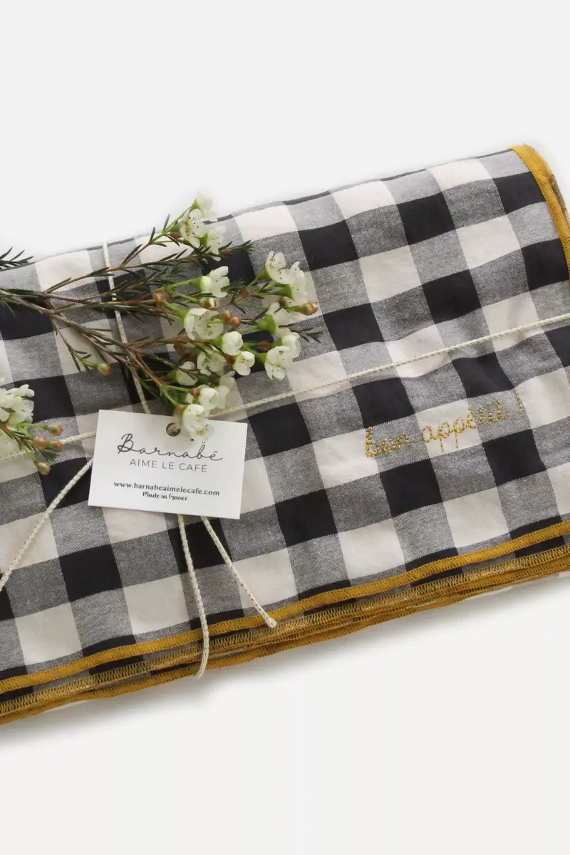Nappe carreaux vichy "réglisse"