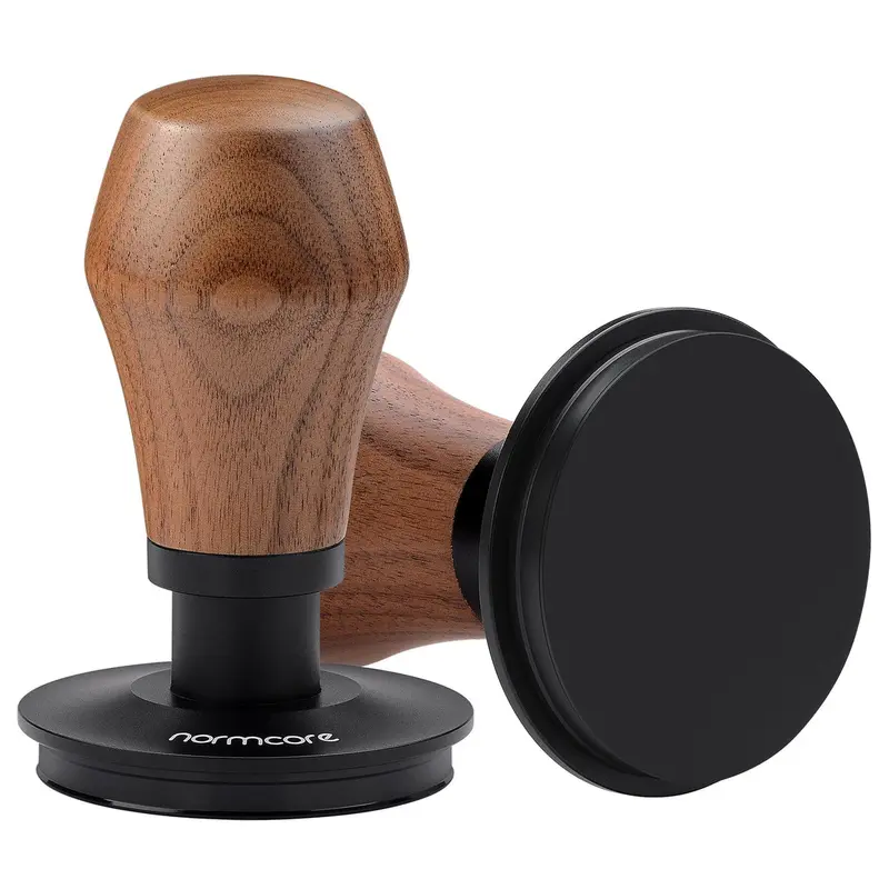 Normcore Tamper Druckregulierend Titan PVD Nussbaum