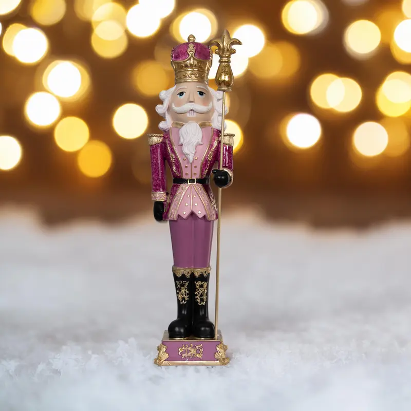 Nussknacker Lila König mit goldenem Zepter