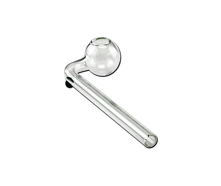 Ölpfeife Glas gebogen | 16cm lang