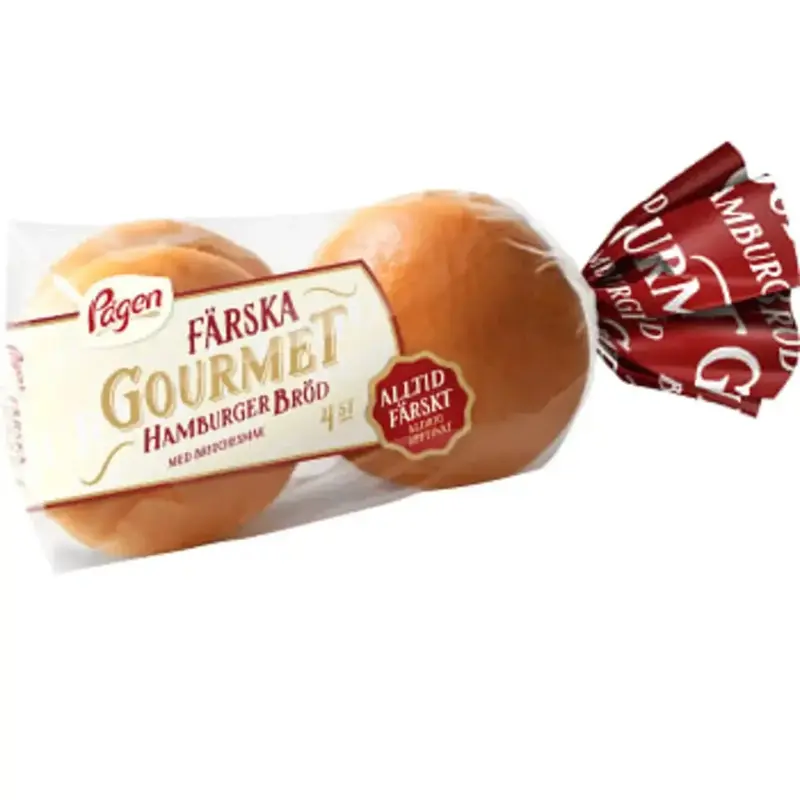 Pågen Hamburgerbröd Brioche Gourmet 4-p - Hamburger bread 4-p - 320g