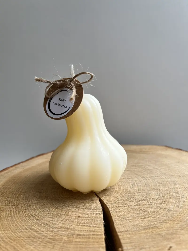 Paja Handcrafts Kürbis Kerze Weiss