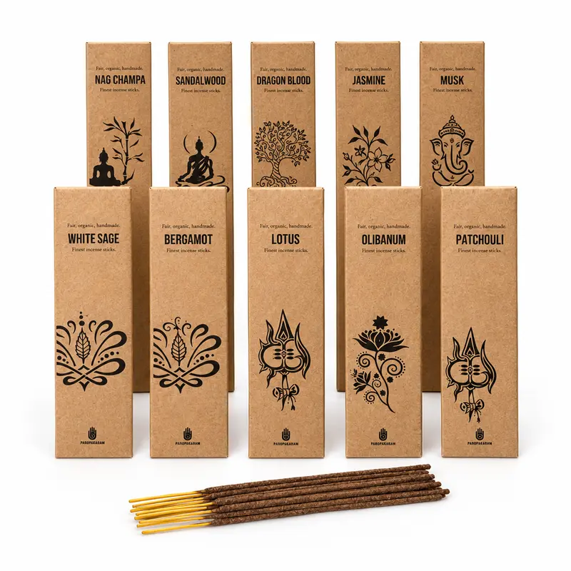 Paropakaram Räucherstäbchen Probierset | 10x 10 Stück