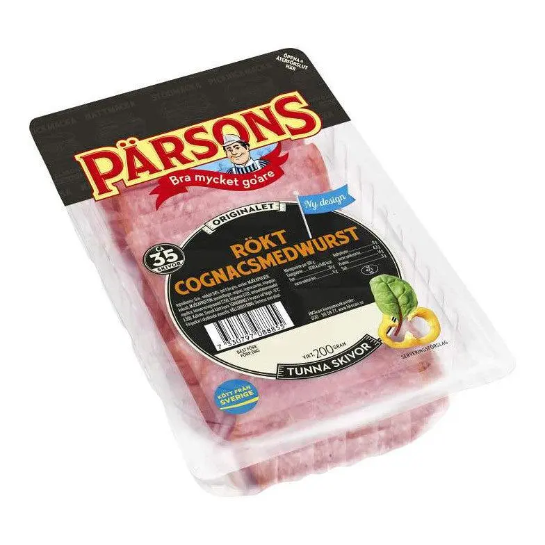 Pärsons Cognacmedvurst Skivad 200 g - Sliced Smoked Sausage