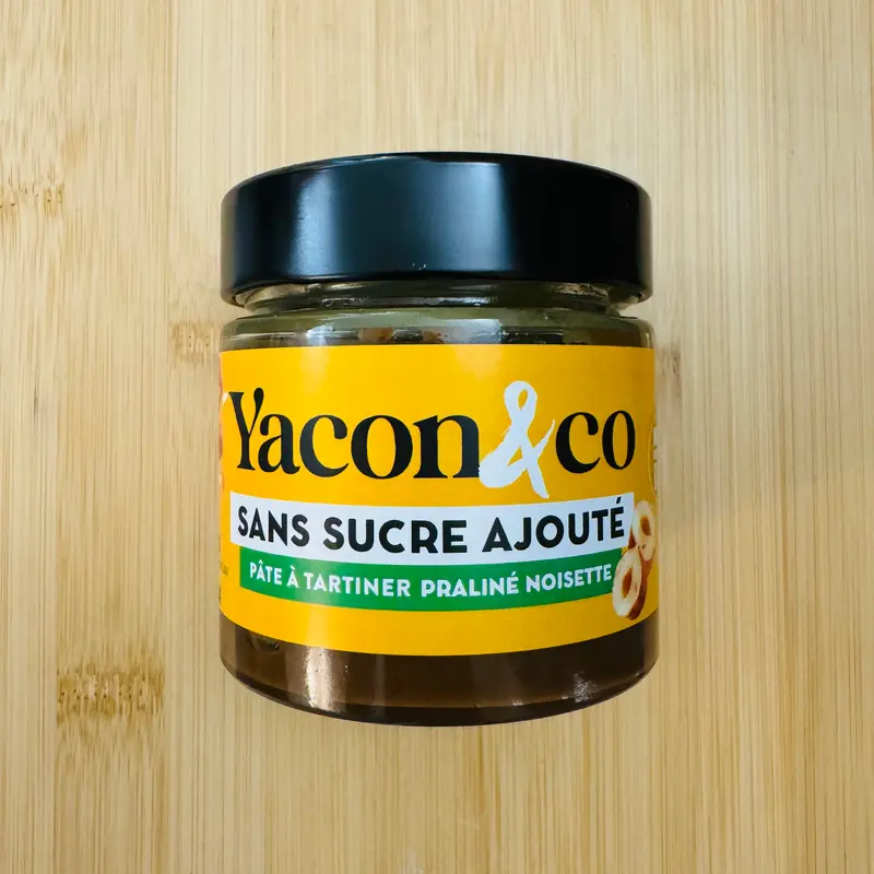 Pâte à tartiner praliné noisette avec du yacon BIO