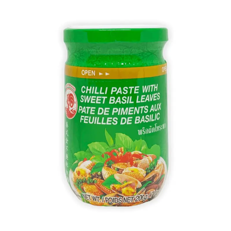 Pâte de Piment aux Feuilles de Basilic Doux, Horapa - COCK - 200g