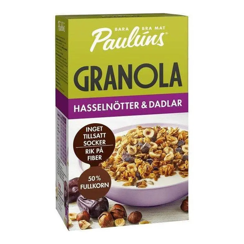 Paulúns Granola Hasselnötter & Dadlar - Paulúns Granola Hazelnuts & Dates 450g