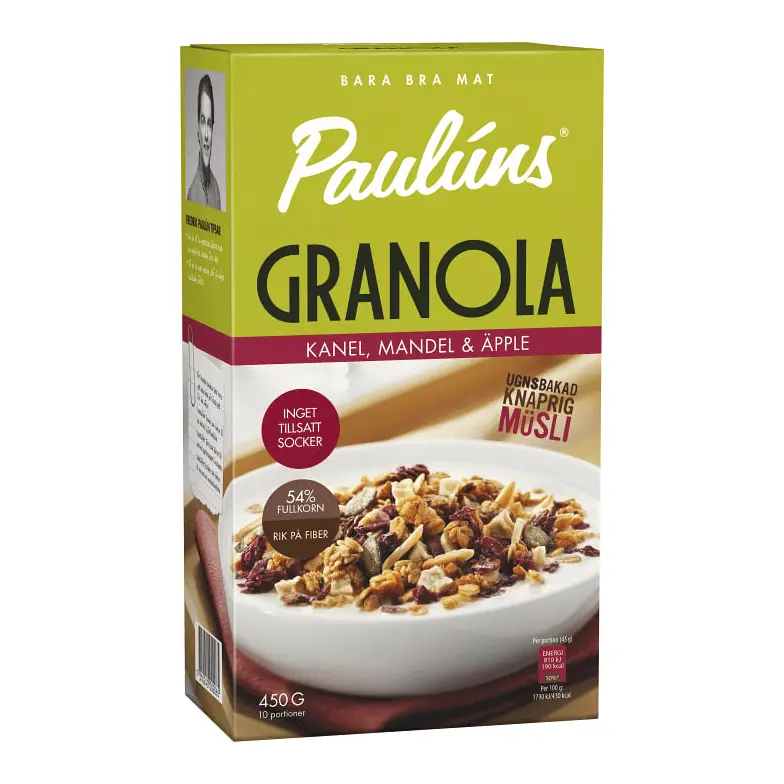 Paulúns Granola Kanel, Mandel & Äpple - Granola Cinnamon, Almond & Apple 450g