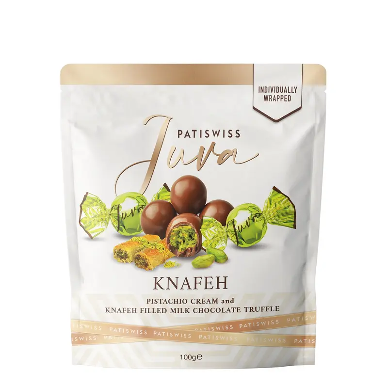Pistachio Cream and Knafeh Filled Mik Chocolate Truffle,100G