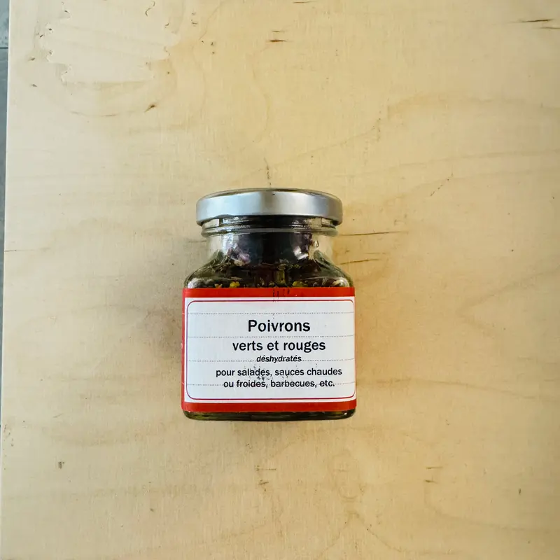 Poivrons verts et rouges (déshydratés)