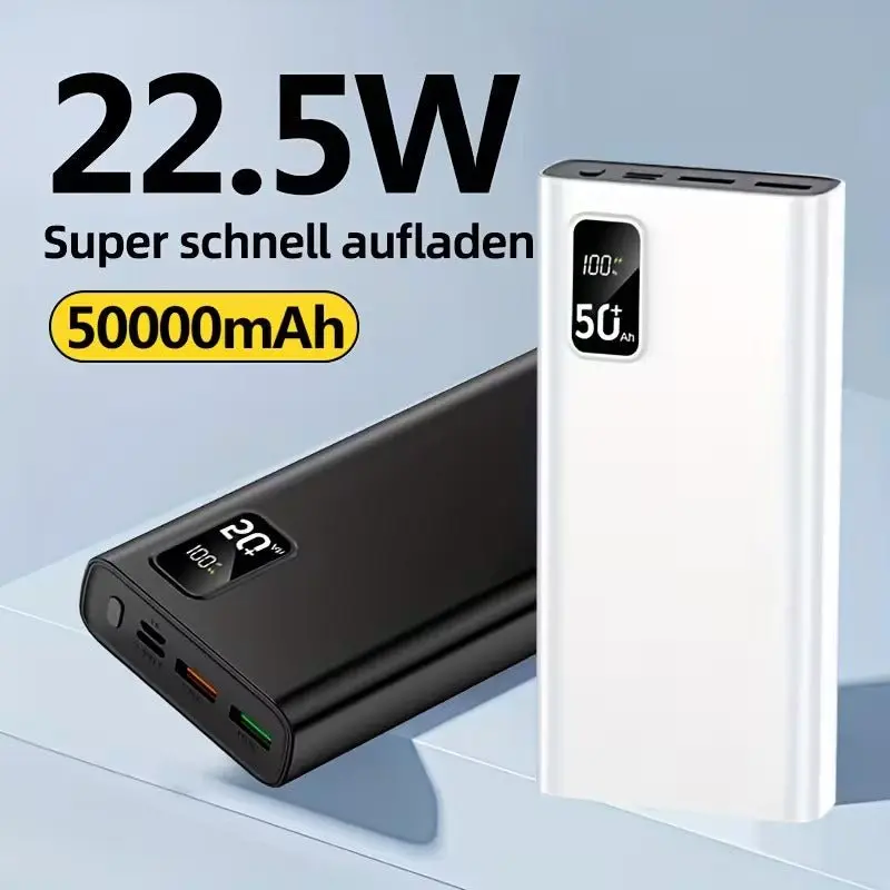 Powerbank 50000mAh mit Type-C Schnellladung & LED-Anzeige