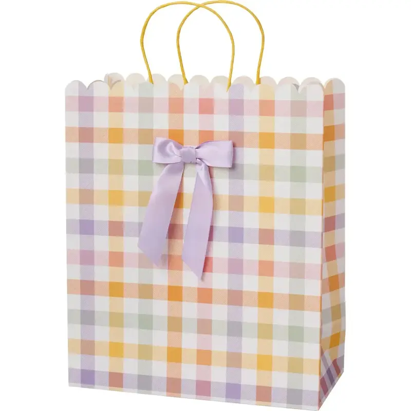 Presentpåse Bow flerfärgad  -  Giftbag Bow multicolor 19x22cm