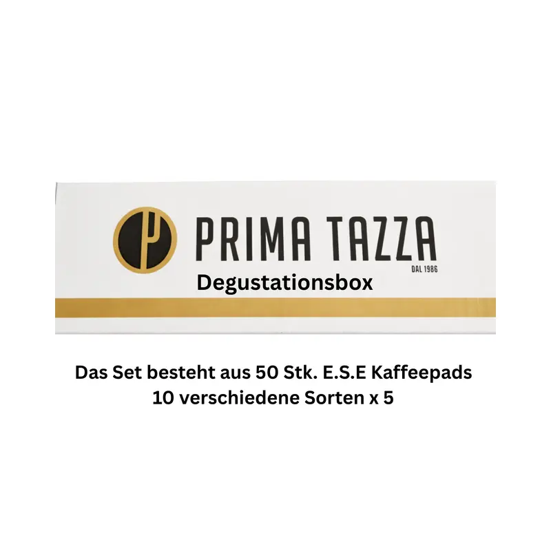 Prima Tazza Degustationsbox – 50 E.S.E Kaffeepads-Cialde in 10 Sorten (DSESE)