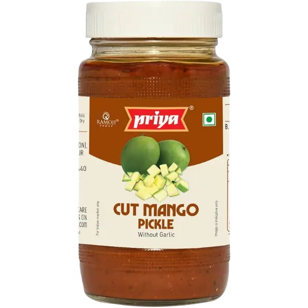 Priya Cut Mango Pickle (Without Garlic) – 300 g