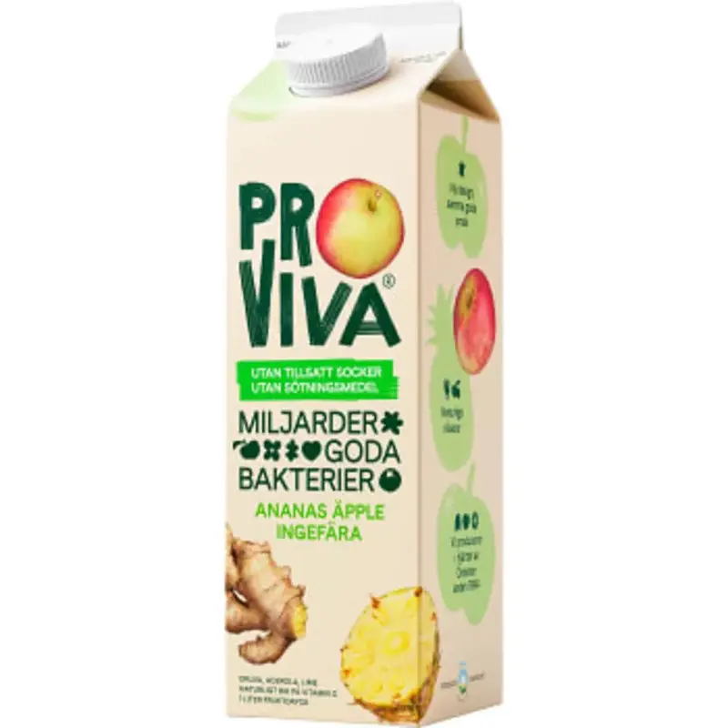 ProViva Fruktdryck Ananas Äpple Ingefära - Pineapple Apple Ginger Fruitdrink - 1L
