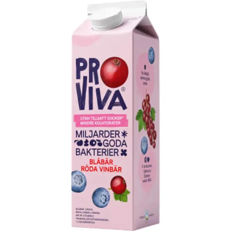 ProViva Fruktdryck Blåbär Röda vinbär UTS - Blueberry Red currant Fruitdrink - 1L