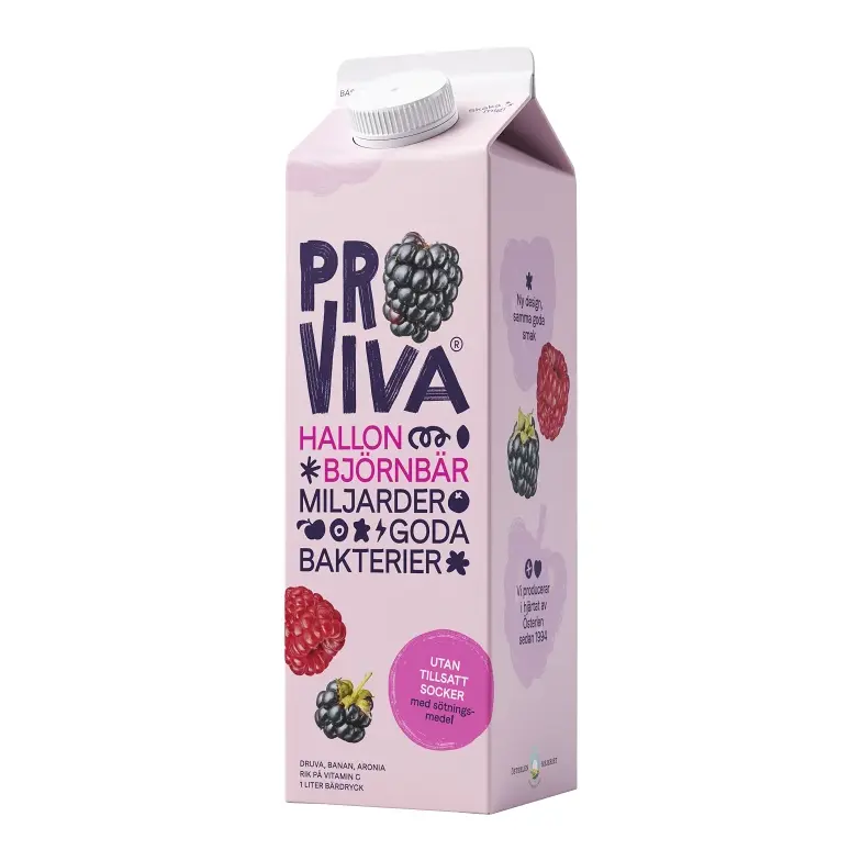 ProViva Hallon & Björnbär - Raspberry & Blackberry Fruitdrink 1L