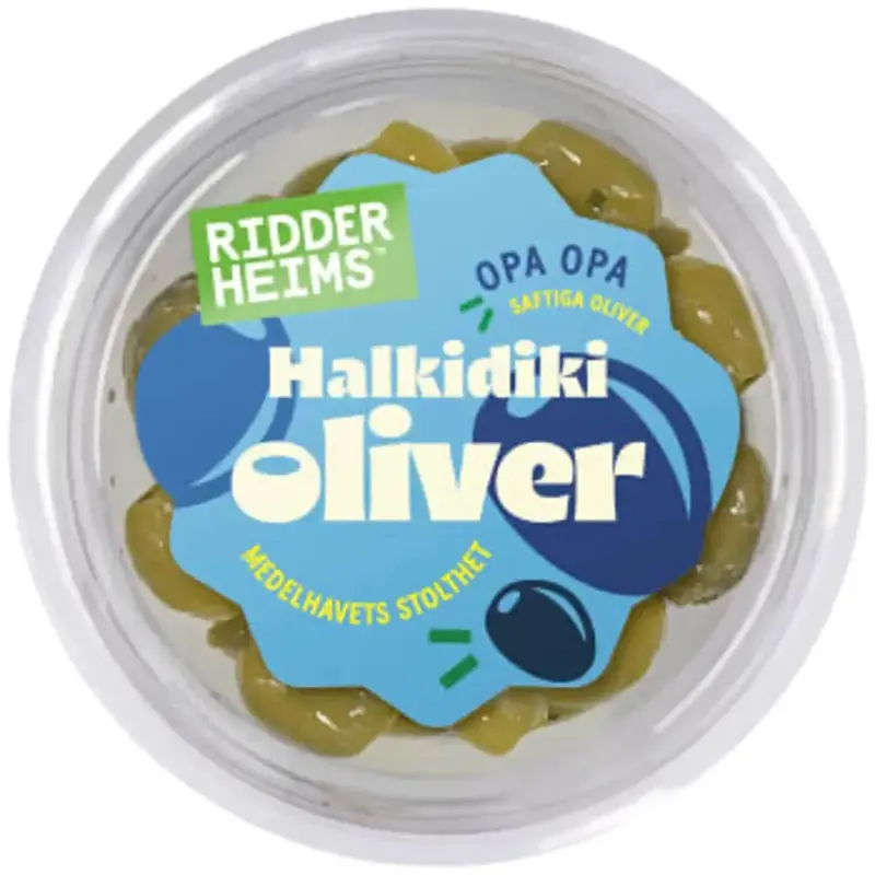 Ridderheims Halkidikioliver i Örtmarinad - Halkidiki Olives in Herb Marinade - 160g