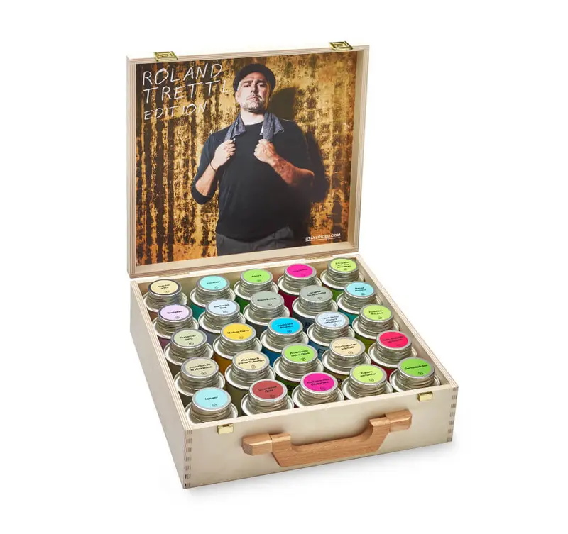 Roland Trettl DELUXE | Gewürze Set | 25er Holzkiste