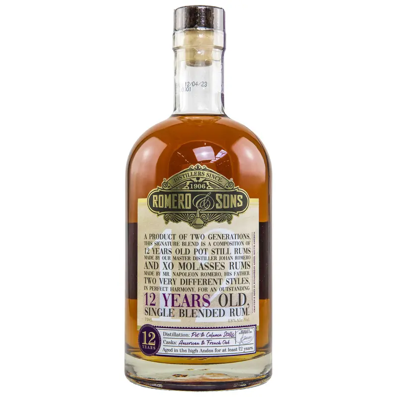 Romero & Sons 12 y.o. Single Blended Rum - Ecuador