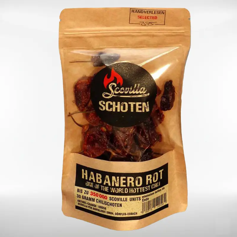 Rote Habanero Chilis | feurig, fruchtig | getrocknet | 30 g