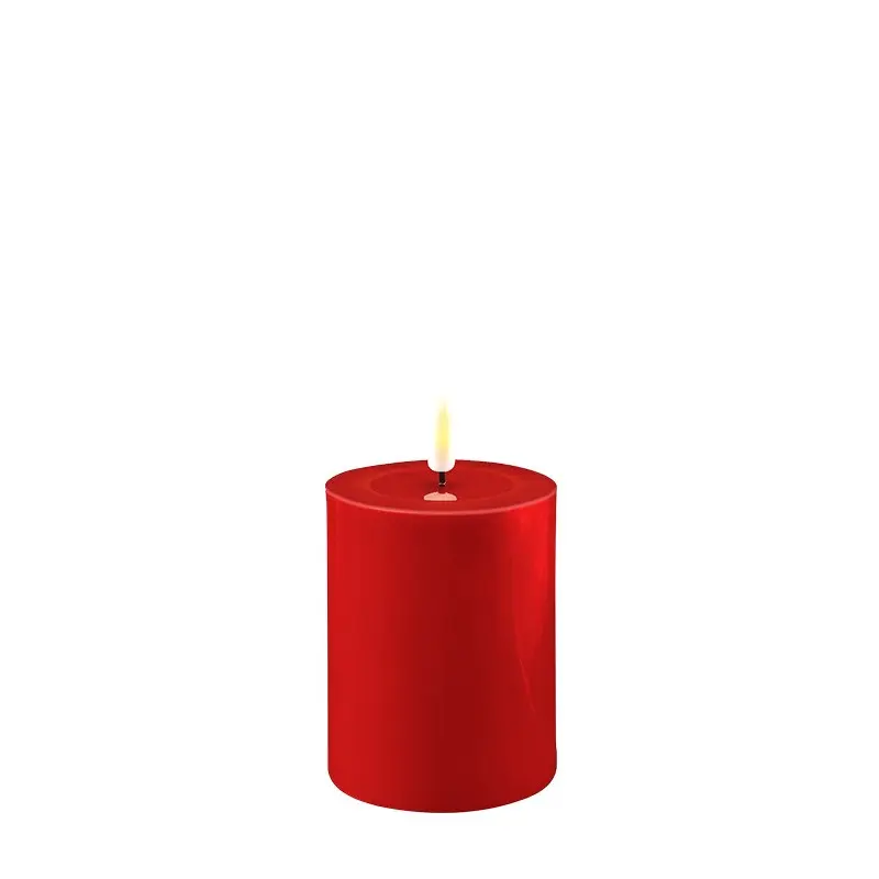 Rote Stumpenkerze Indoor LED 10 cm