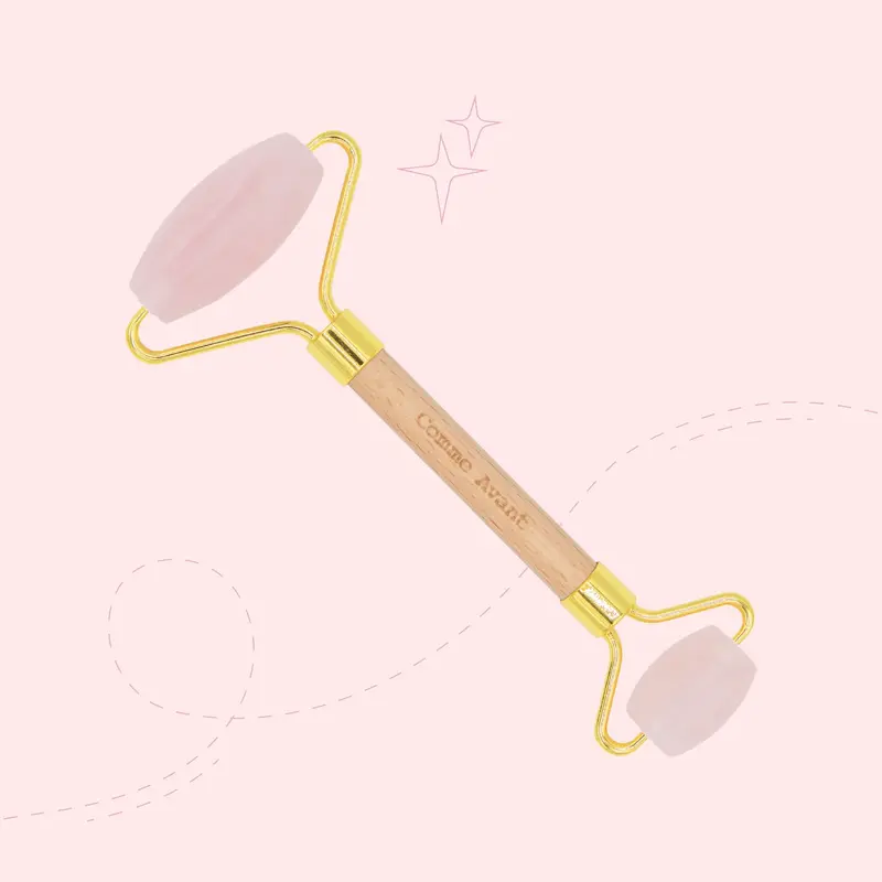 Rouleau visage en quartz rose