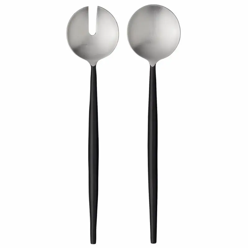 Salatbesteck schwarz/silber