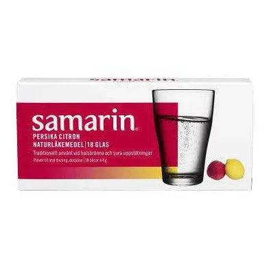 Samarin Persika & Citron Fruktsalt Naturläkemedel - Peach & Lemon Natural Remedy 4g 18-p