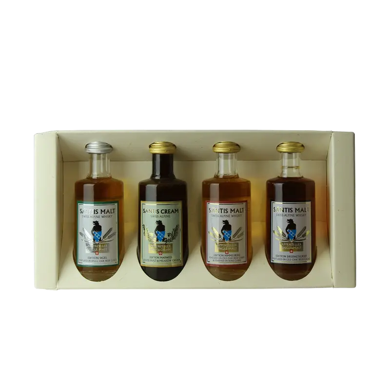 Säntis Malt Miniature Set Himmelberg, Sigel, Dreifaltigkeit, Marwees 4x4cl