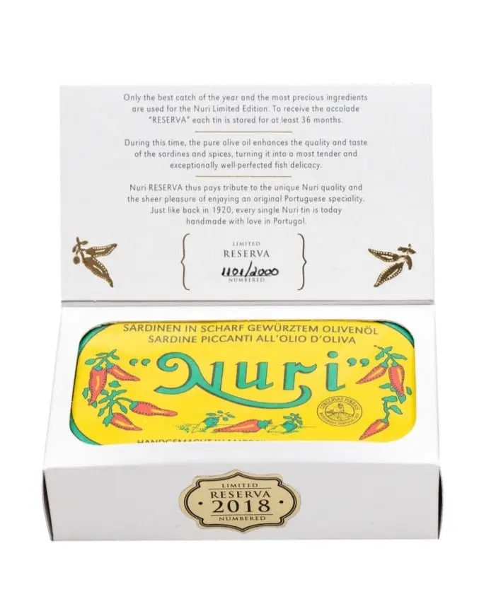 Sardines à l’huile d’olive, réserve spéciale millésime 2018